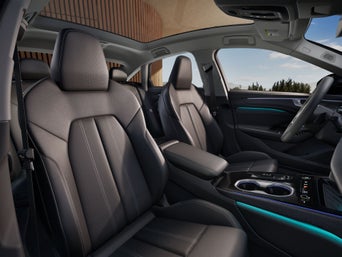 2026 Audi A6 interior view of front cabin in black leather