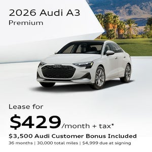 Side angled profile of 2026 Audi A3 Sedan