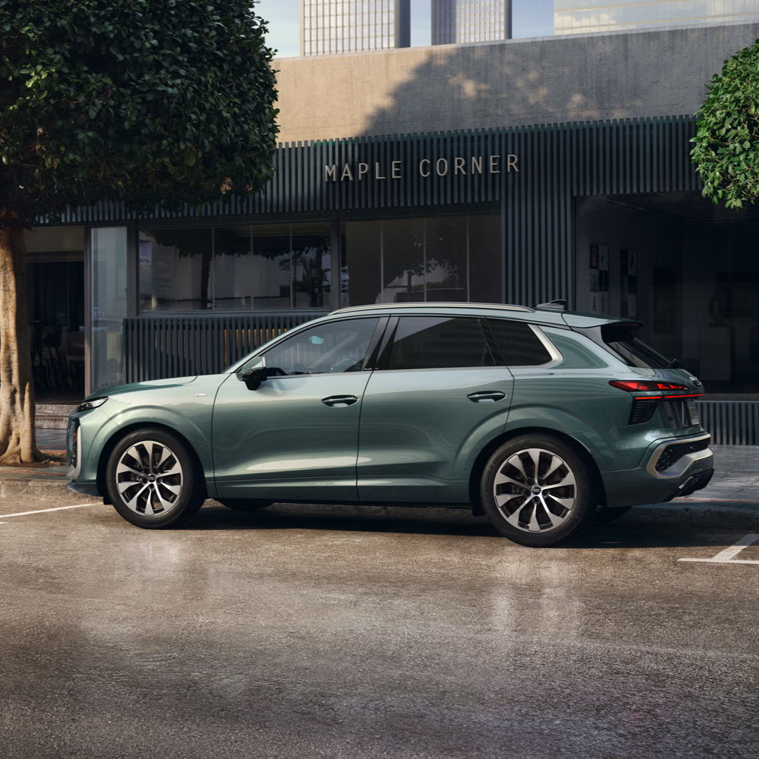 Profile view of an Audi Q3 e-tron