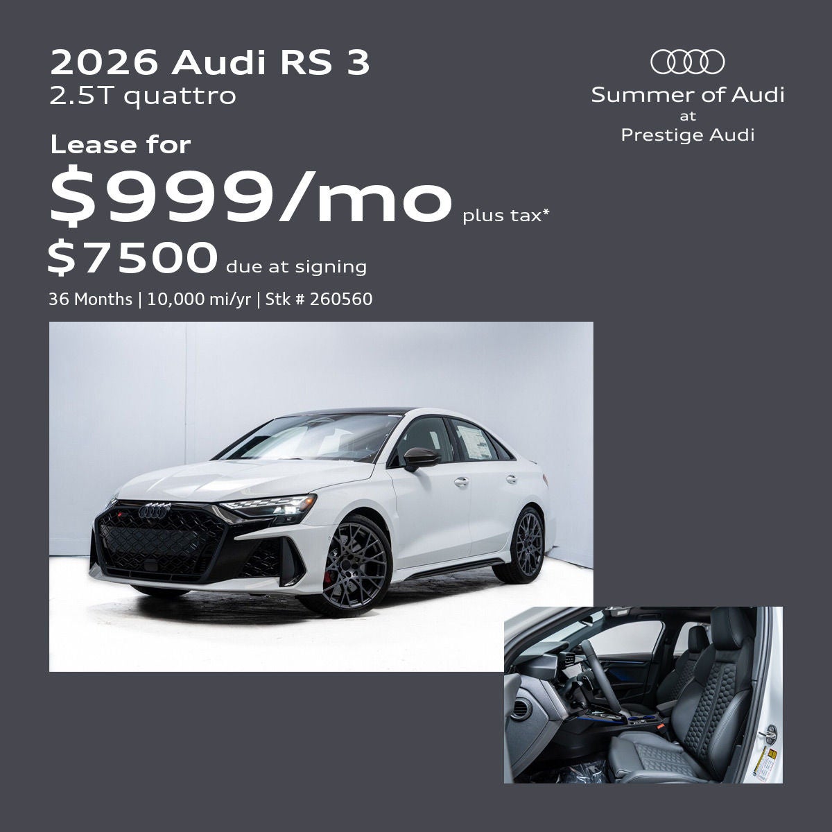 Audi RS 3 Lease Offer
