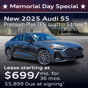 New 2025 Audi S5 Premium Plus TFSI quattro S tronic Lease starting at $699/mo. for  36 mos. $5,899 Due at signing.