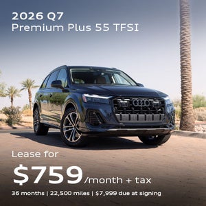 Side angled profile of 2026 Audi Q7 parked