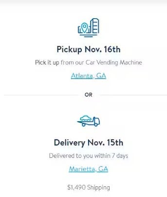 Carvana Shipping Fee Example