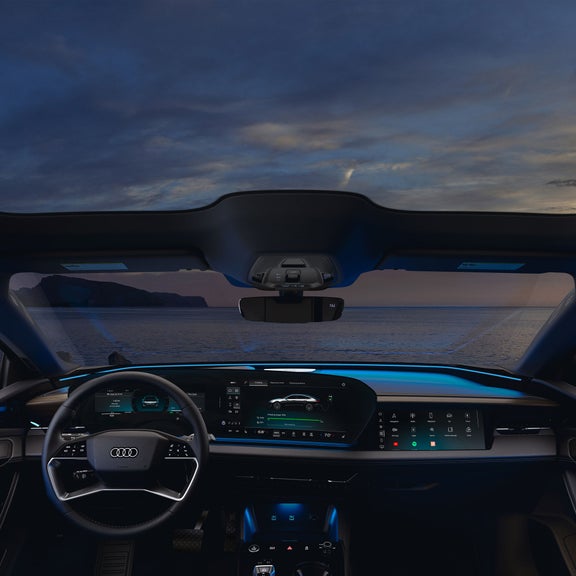 Interior cabin view of the Audi A6 Sportback e-tron.