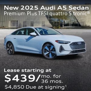 New 2025 Audi A5 Sedan Premium Plus TFSI quattro S tronic Lease starting at $439/mo. for  36 mos. $4,850 Due at signing.