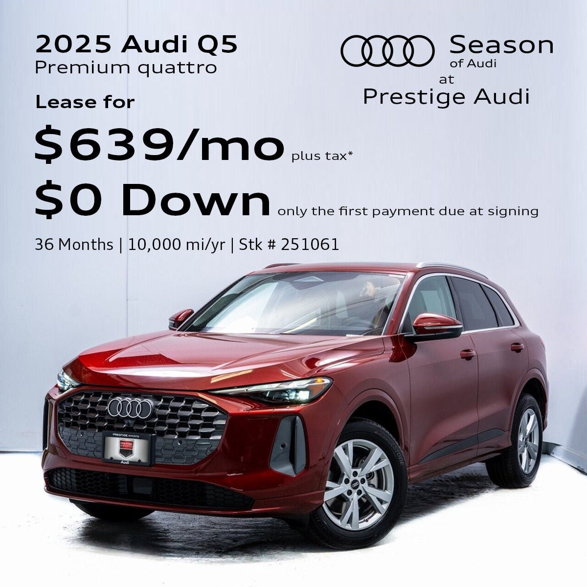 2025 Audi Q5 Premium quattro Lease Offer