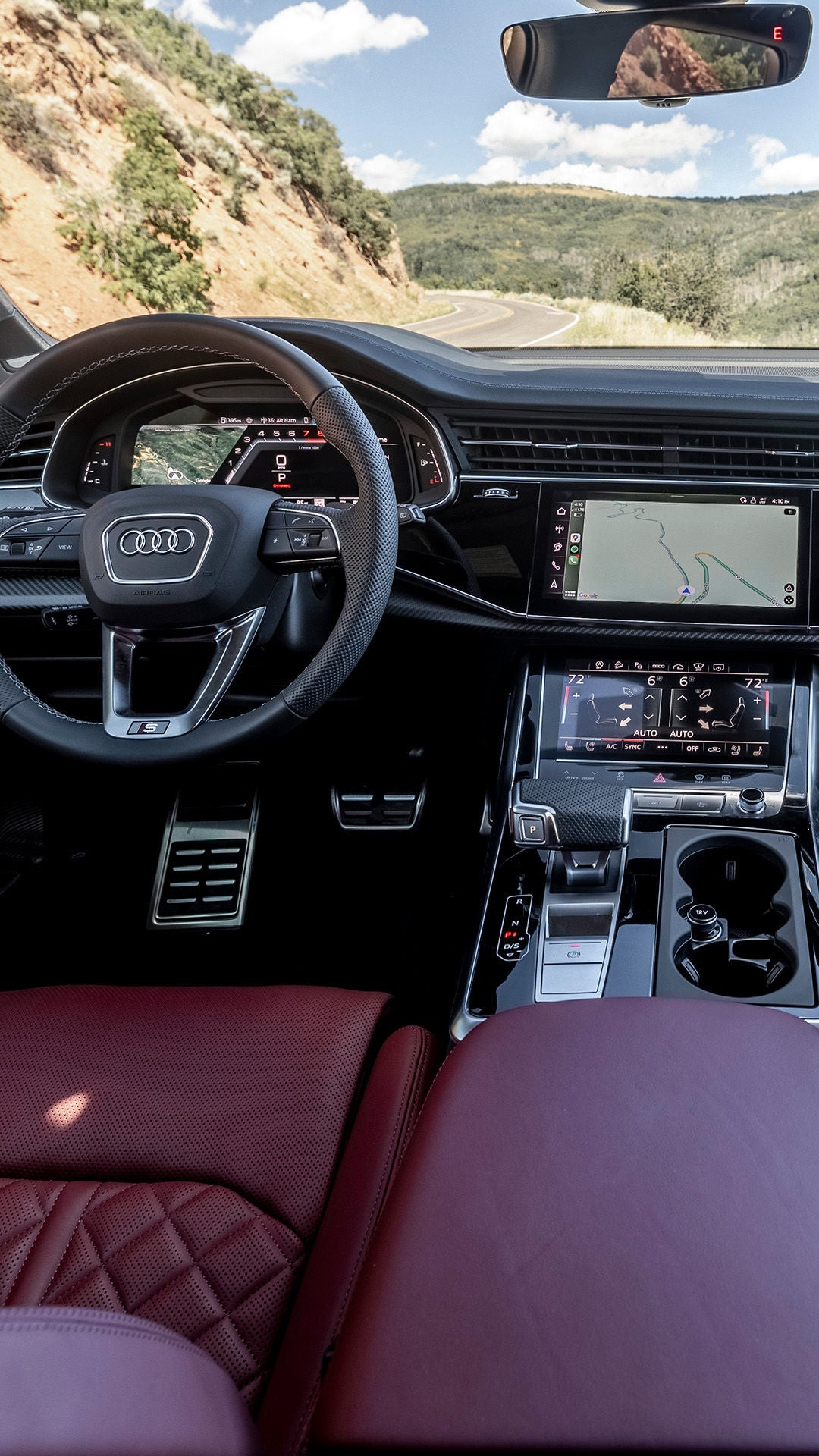 2025 SQ7 trim with red leather interior cabin view