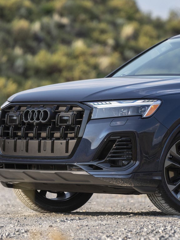 2026 Audi Q7 Matrix LED headlight grille detail at Audi Sewickley near Pittsburgh PA