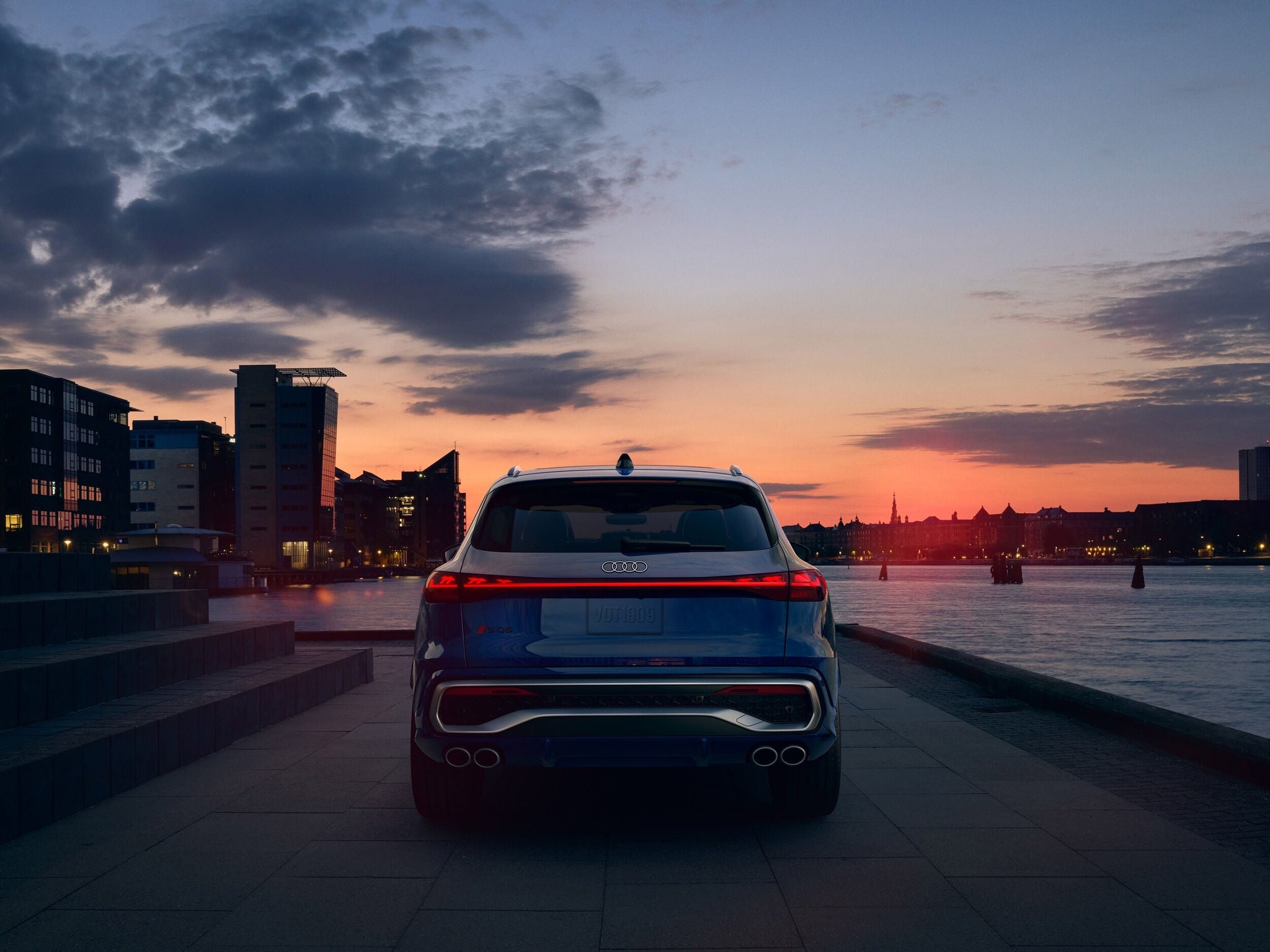 Rear view of an Audi Q5. 