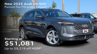 2025 Audi Q5 SUV Premium Plus TFSI quattro S tronic® Starting at $51,081 Up to $9,219 off MSRP