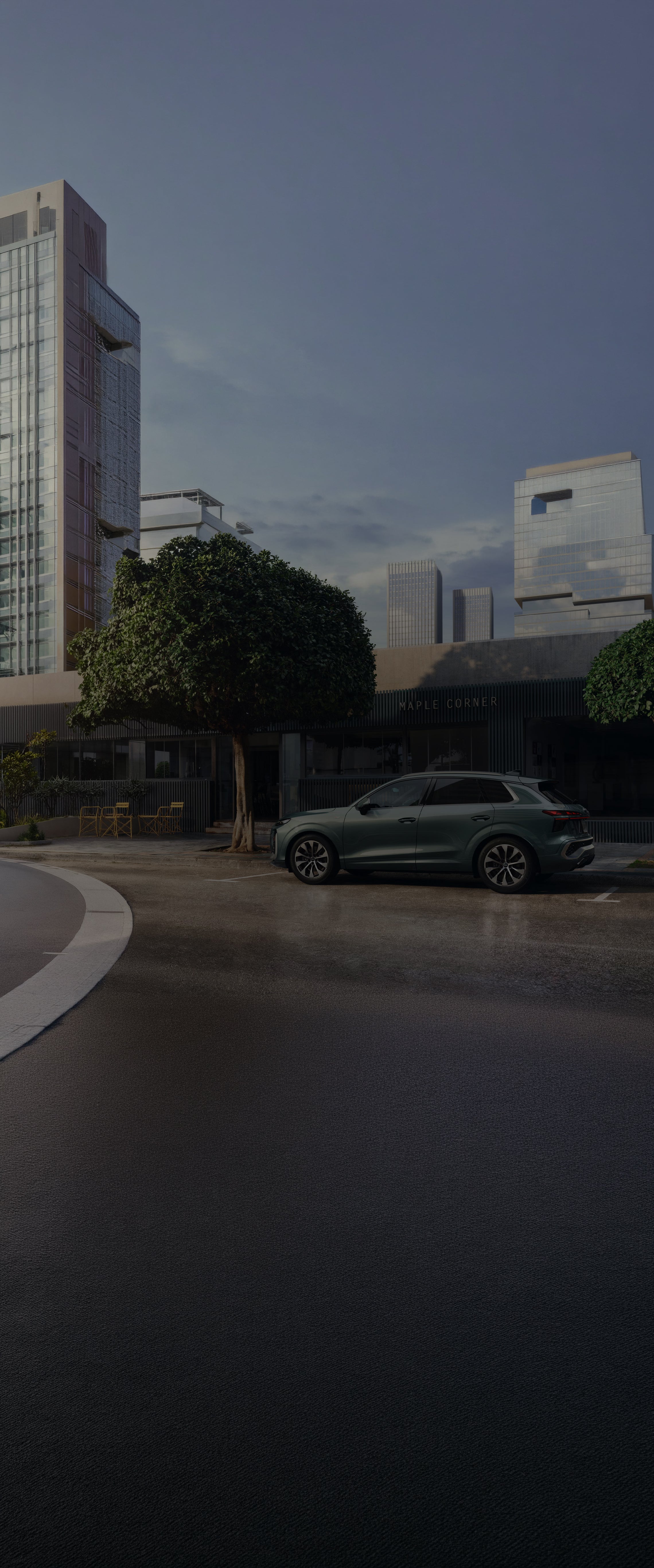 Audi 2026 q3 standing near store