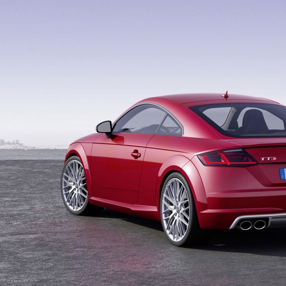 Rear view of an Audi TTS.