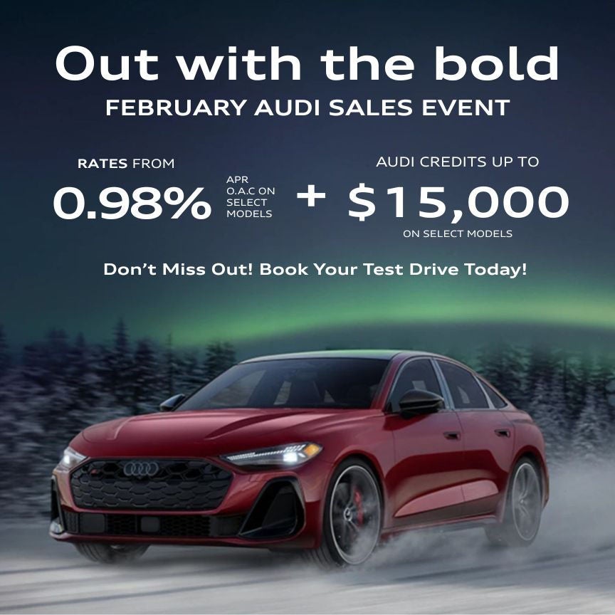 image of the Audi Out with the bold February Sales Event