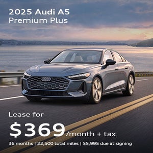 front facing Audi A5 driving