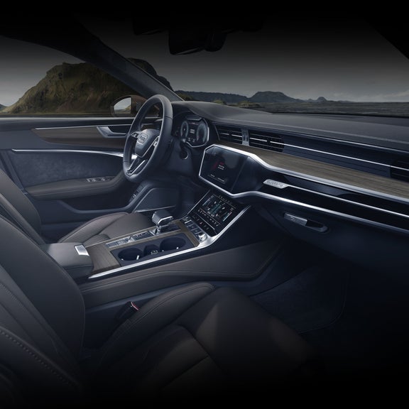 Interior of Audi A6 allroad Cabin with Natural Ash inlay.