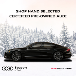 Side profile of an Audi RS7 with winter background