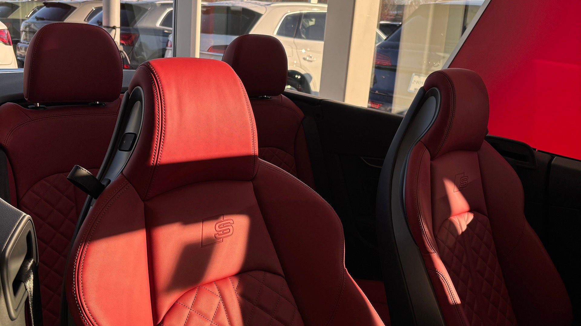 Profile view of car seats.