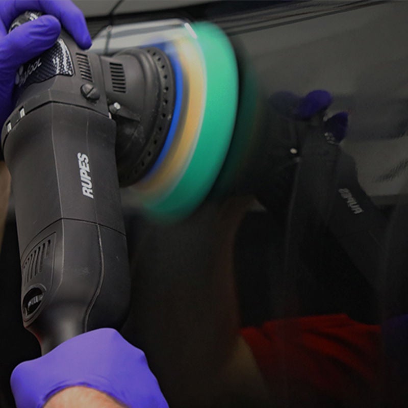 Close up image  of a buffer on a side panel of a vehicle 