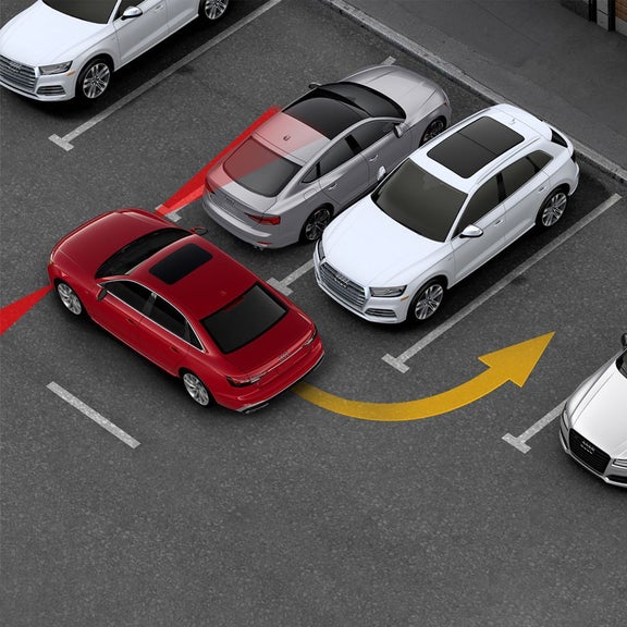 Demonstration of the park assist feature on the Audi S3.