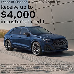 Side view of an Audi.