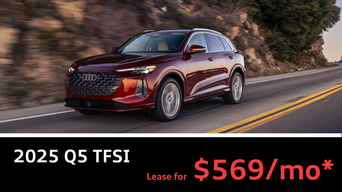 Audi Q5 Red on Road in Mountains