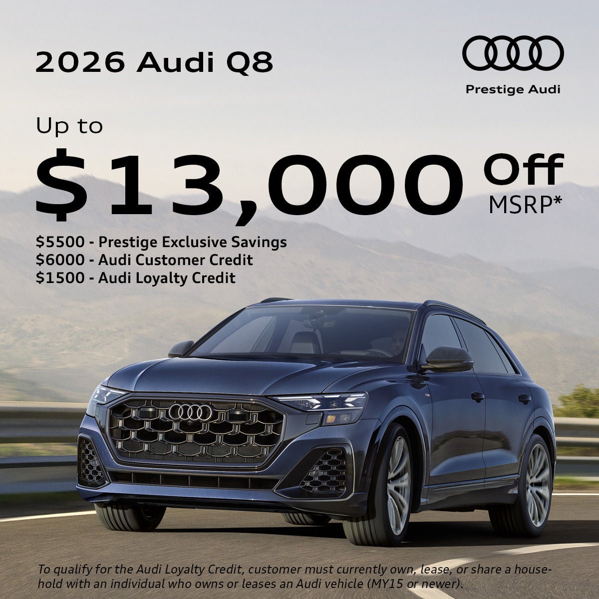 2026 Audi Q8 55 quattro - Up to $13,000 Off MSRP*