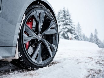 Profile view of Audi tire. 