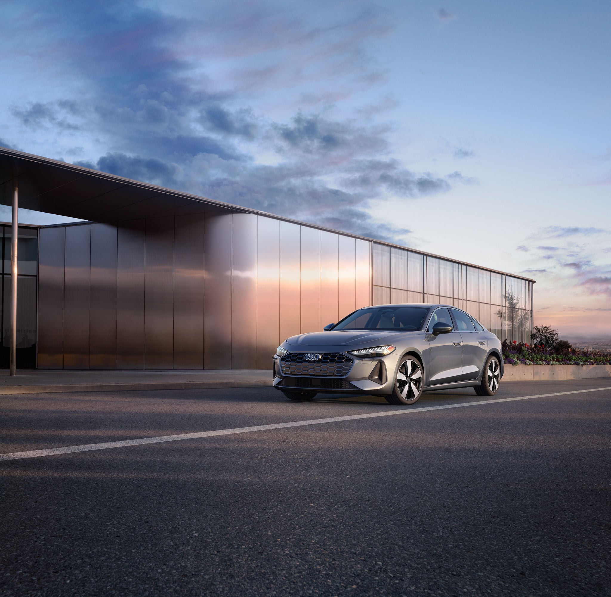 Front and side view of Audi A5.