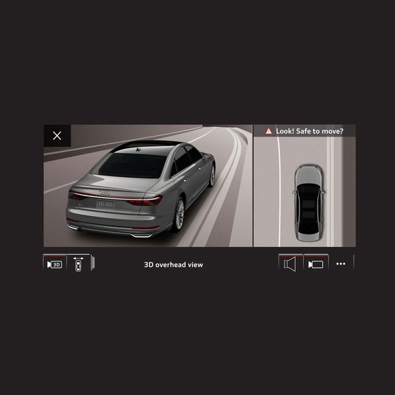 Demonstration of the top view camera in the Audi A8.