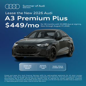Lease the New 2026 Audi A3 Premium Plus $449/mo