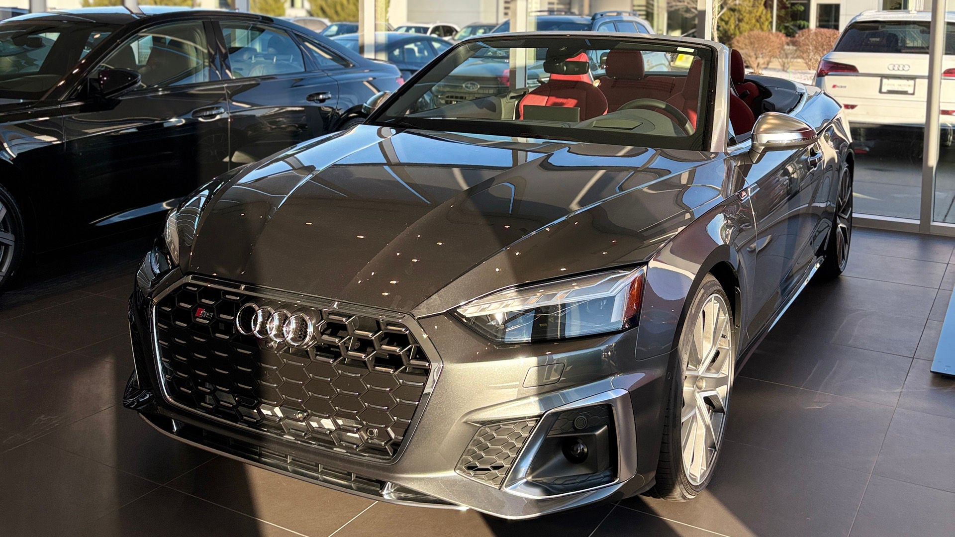 Audi vehicle in showroom.