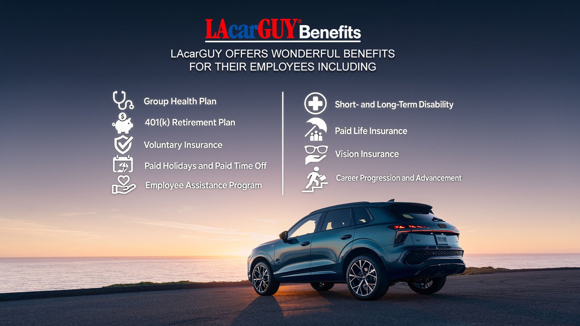 Benefits of working at Audi Pacific.
