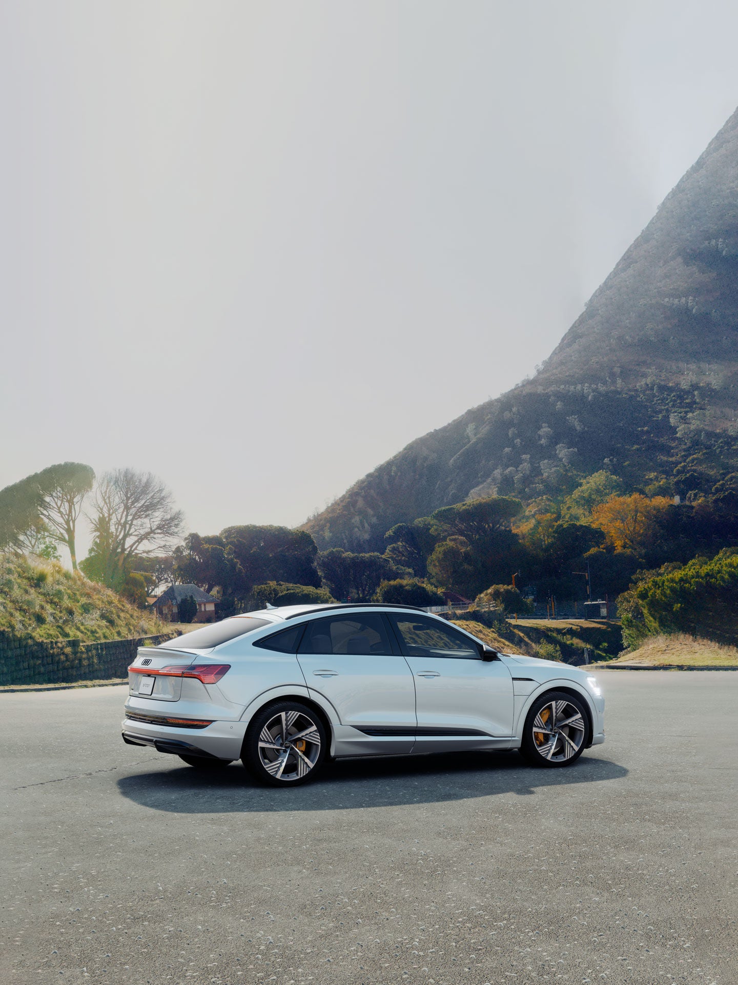 Profil latéral de l'Audi e-tron Sportback.