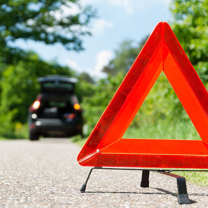 A car pulled over on the side of the road.