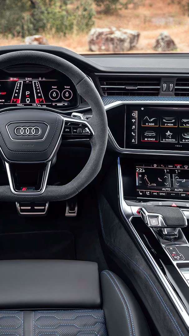 Interior view of an Audi RS7