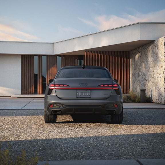Rear view of the Audi A6 Sedan. 