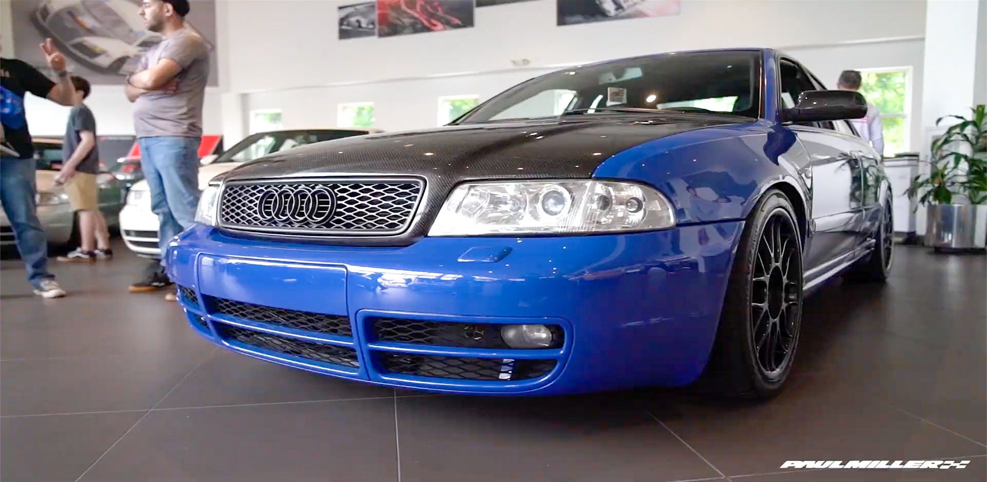 Blue Retro Audi Sedan