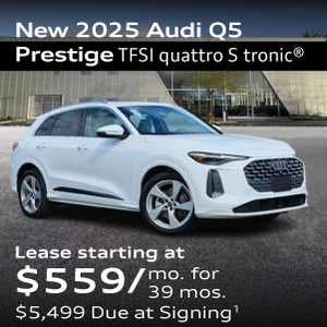 New 2025 Audi Q5 Prestige TFSI® quattro® S tronic® Lease starting at $559/mo. for  39 mos. $5,499 Due at Signing
