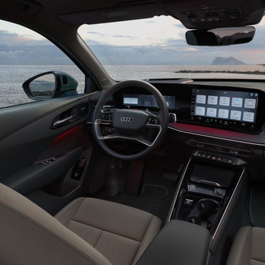 2026 Audi Q3 dual-screen digital cockpit interior at Audi Sewickley near Pittsburgh PA