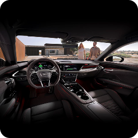 Interior view of an Audi vehicle.