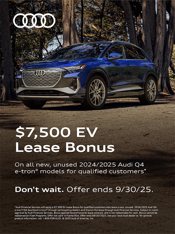 Audi Q4 etron side profile parked