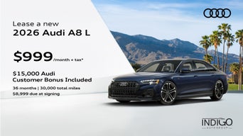 front facing 22026 Audi A8 55 TFSI quattro parked
