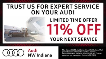 11% off your next service visit on your Audi