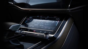 Close-up of the MMI screen inside an Audi.