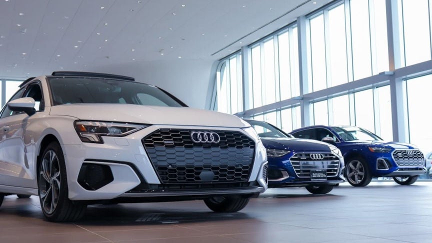 Image of the interior of Audi dealership, Audi Freehold in NJ.