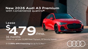 Side view of an Audi A3 driving