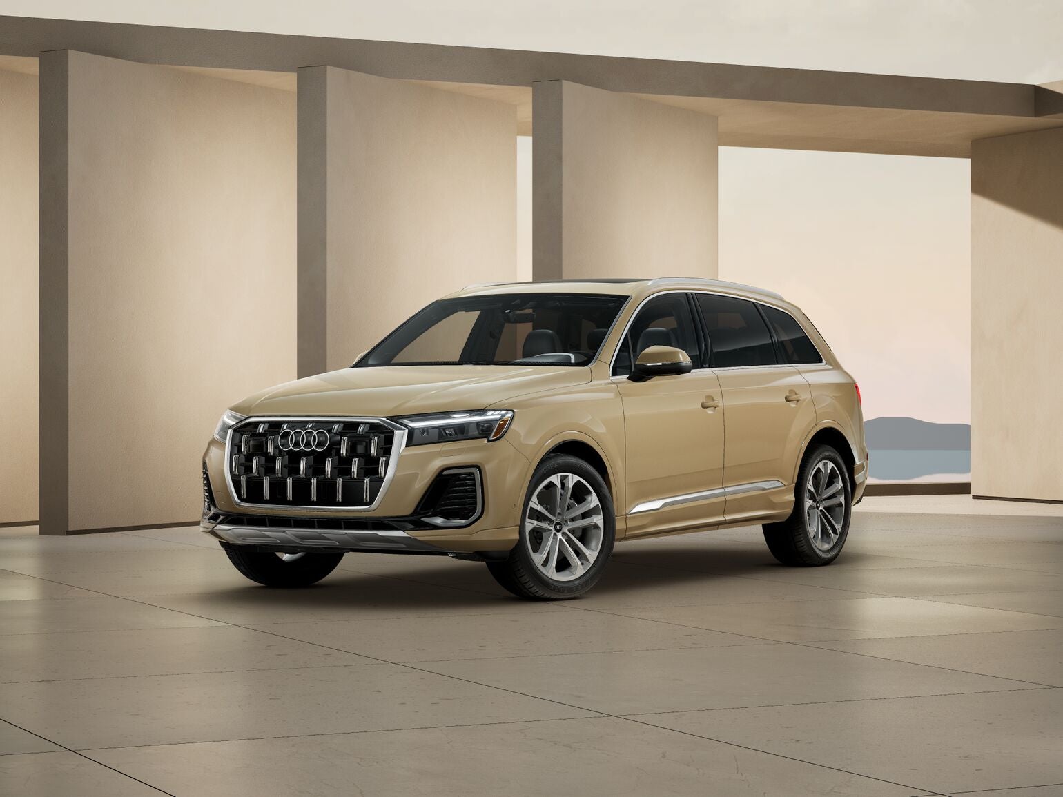 Audi Q7 trim level Premium Plus in Sahkir Gold metallic
