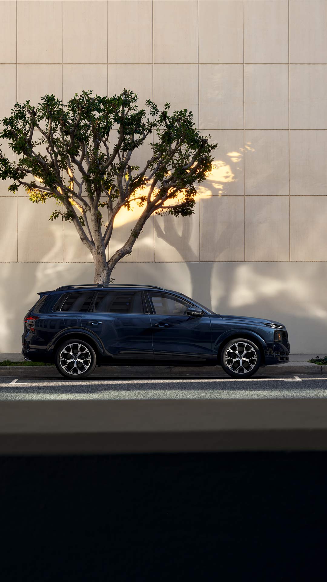 Side view of an Audi Q9.