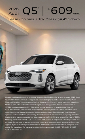 2026 Audi Q5 quattro 3.99 APR for 72 months banner