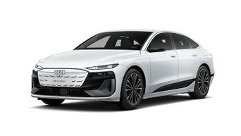 Three-quarter front view of the Audi A6 e-tron.